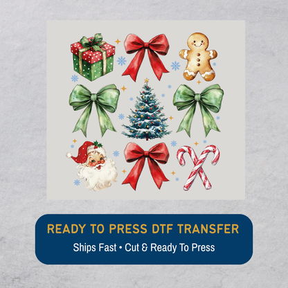 Retro Christmas Pattern DTF Transfer