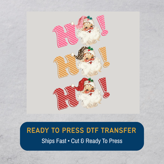 Ho Ho Ho Retro Santa DTF Transfer