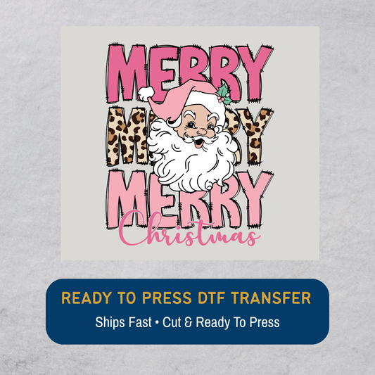 Merry Christmas Retro Santa Claus DTF Transfer