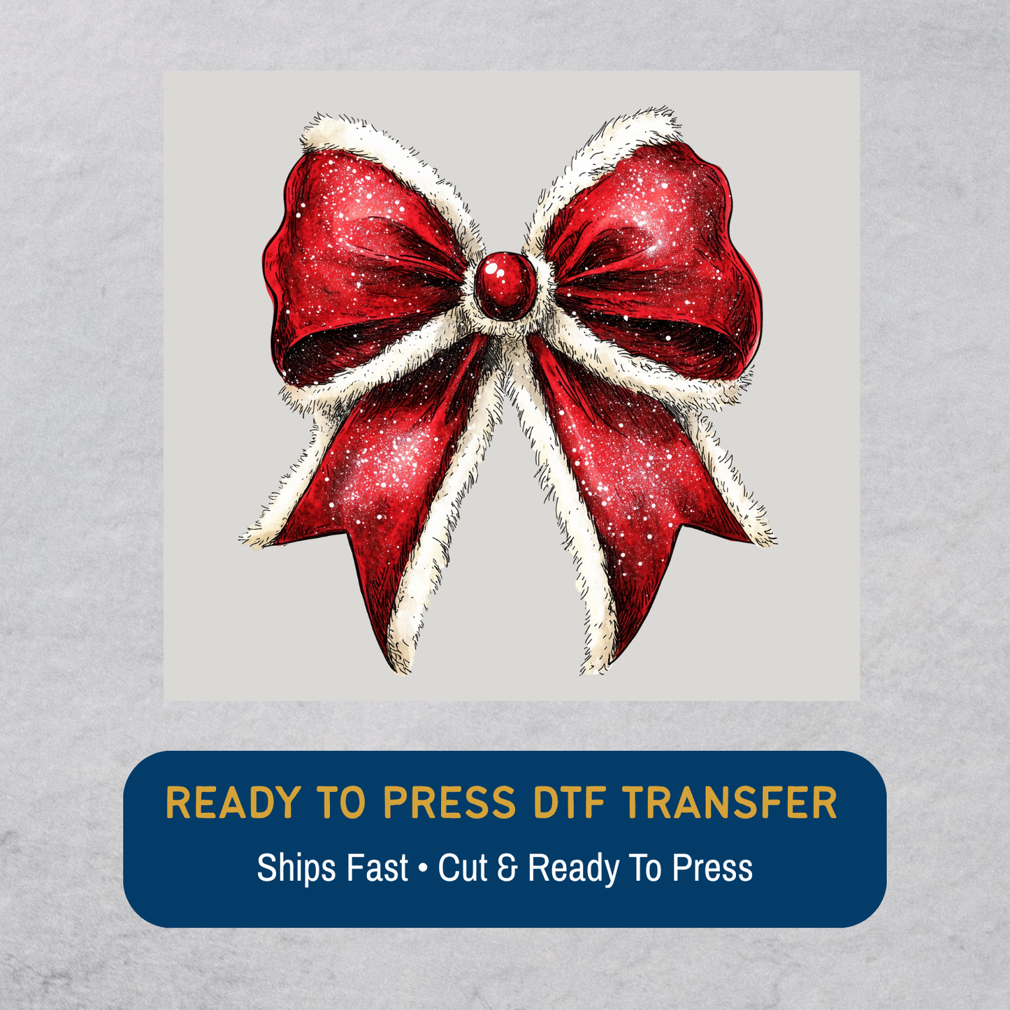 Ms. Clause Christmas Bow DTF Transfer