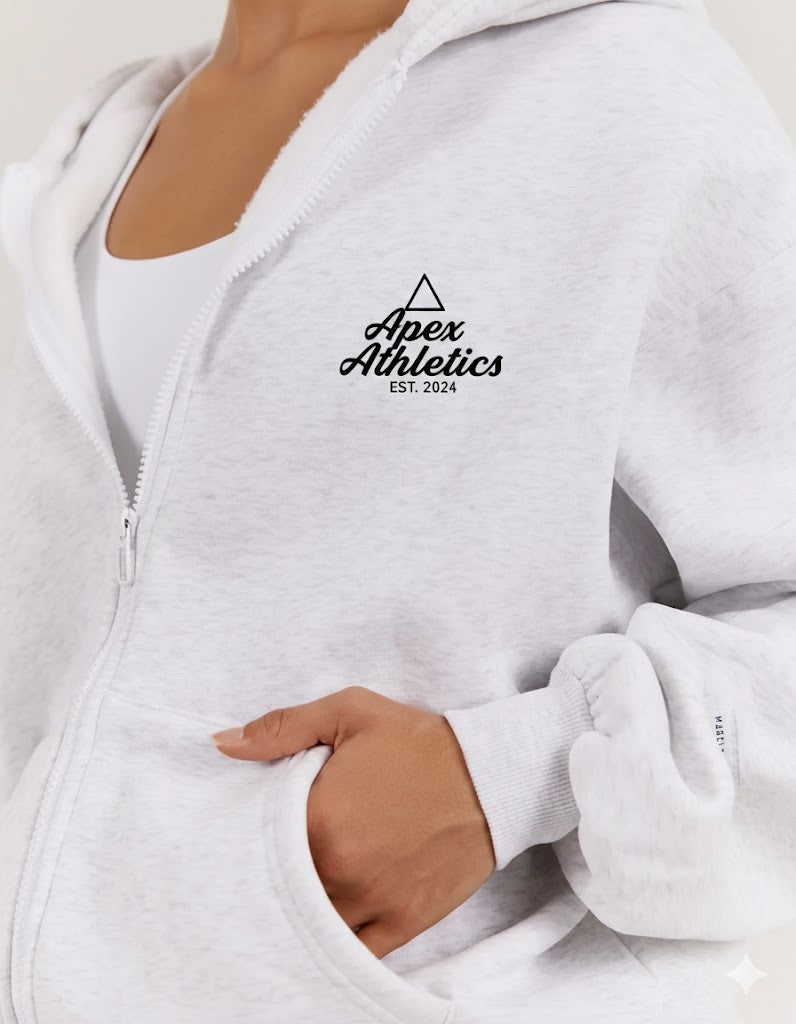 Zip Up Hoodie Custom Chest Logo + Custom Sleeve Name
